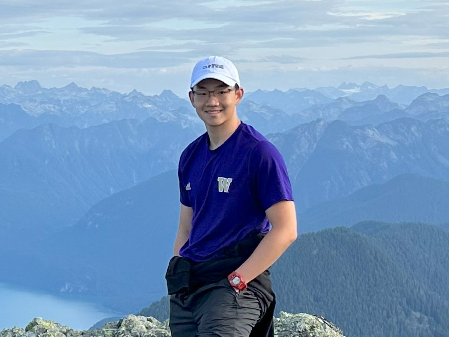 me posing in front of golden ears mountain viewpoint